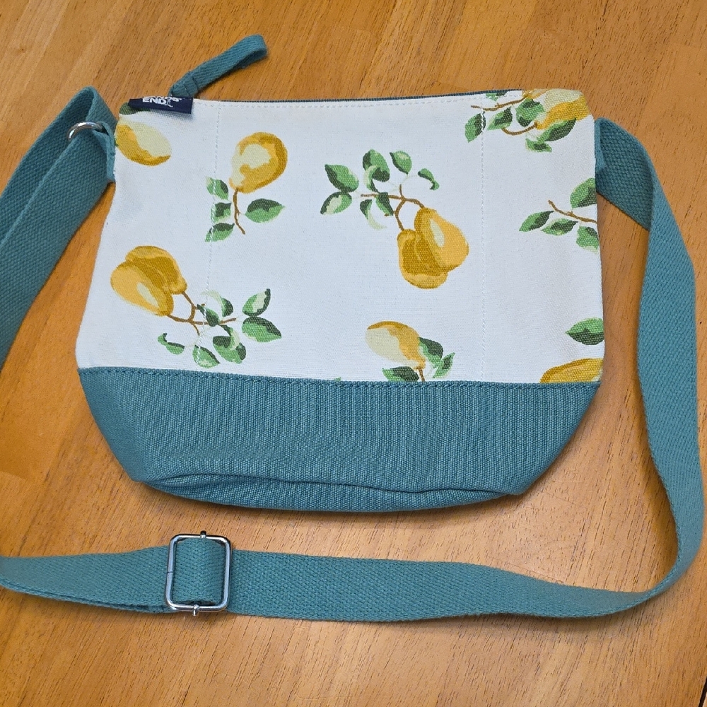 Lands' End Blue and White Crossbody Bag with Adjustable Strap NWOT